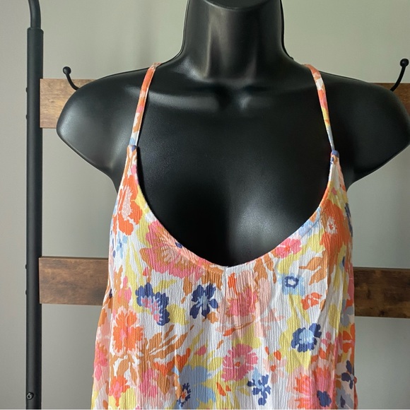 Roxy Print Beachy Vibes Dress Swimwear Cover Up, Bright White Floral M NEW - Picture 8 of 8